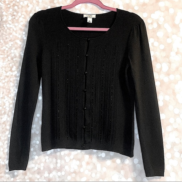 Ann Taylor Loft ✨Beaded Button Down Sweater✨🎄🥂🍾 - Picture 1 of 7